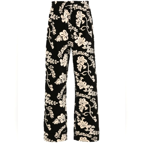 Marine Serre Pants - Marine Serre White Line Jacquard Towel Trousers Sweatpants Size XXL